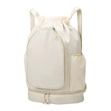 Maxbell Tennis Backpack Decor Racket Shoulder Bag for Outdoor Activities Camping Gym Beige