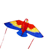 Maxbell Parrot Kite with 50M String Beach Kite for Garden Beach Family Outdoor Games Red