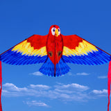Maxbell Parrot Kite with 50M String Beach Kite for Garden Beach Family Outdoor Games Red