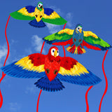 Maxbell Parrot Kite with 50M String Beach Kite for Garden Beach Family Outdoor Games Red