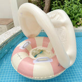 Maxbell Inflatable Swimming Ring Gift for Kids PVC Swim Tube for Beach Vacation Lake Pink