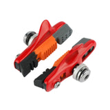 Maxbell 2Pcs Bike Brake Pads No Noise Cycle Brake Parts for Front and Back Wheel Red