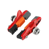 Maxbell 2Pcs Bike Brake Pads No Noise Cycle Brake Parts for Front and Back Wheel Red