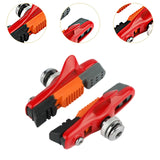 Maxbell 2Pcs Bike Brake Pads No Noise Cycle Brake Parts for Front and Back Wheel Red