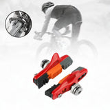 Maxbell 2Pcs Bike Brake Pads No Noise Cycle Brake Parts for Front and Back Wheel Red