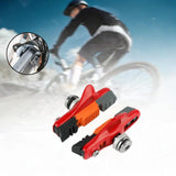 Maxbell 2Pcs Bike Brake Pads No Noise Cycle Brake Parts for Front and Back Wheel Red