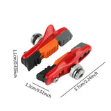 Maxbell 2Pcs Bike Brake Pads No Noise Cycle Brake Parts for Front and Back Wheel Red