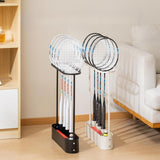 Maxbell Badminton Racquet Storage Rack Tennis Racket Organizer Sturdy Floor Standing Black
