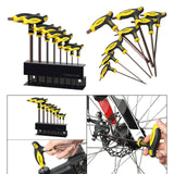 Maxbell 8x T Handle Allen Wrench Set Wear Resistant Easy to Use Bike Hex Wrench Tool with Stand