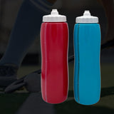 Maxbell Squeeze Water Bottle 950ml Squeezable Sports Bottle for Travel Hockey Adults Red