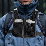 Maxbell Running Vest Bag Running Gear Breathable Chest Pack Mobile Phone Chest Bag Black