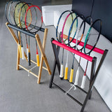 Maxbell Badminton Racquet Storage Rack Tennis Racket Holder for Garages Stadium Wood