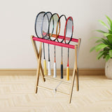 Maxbell Badminton Racquet Storage Rack Tennis Racket Holder for Garages Stadium Wood