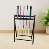 Maxbell Badminton Racquet Storage Rack Tennis Racket Holder for Garages Stadium Dark Brown