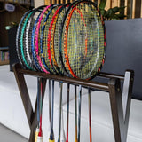 Maxbell Badminton Racquet Storage Rack Tennis Racket Holder for Garages Stadium Dark Brown