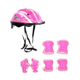 Maxbell Kids Bike Helmet Set Portable for Skateboarding Outdoor Sports Rollerblading Pink