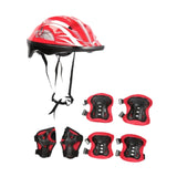 Maxbell Kids Bike Helmet Set Portable for Skateboarding Outdoor Sports Rollerblading Red