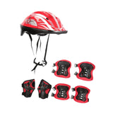 Maxbell Kids Bike Helmet Set Portable for Skateboarding Outdoor Sports Rollerblading Red