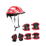 Maxbell Kids Bike Helmet Set Portable for Skateboarding Outdoor Sports Rollerblading Red