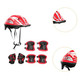 Maxbell Kids Bike Helmet Set Portable for Skateboarding Outdoor Sports Rollerblading Red