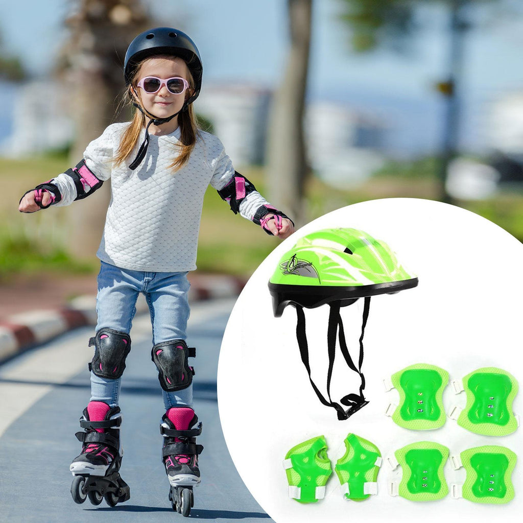 Maxbell Kids Bike Helmet Set Portable for Skateboarding Outdoor Sports Rollerblading Green