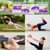 Maxbell 9Pcs Pilates Fitness Ring for Women Resistance Bands for Beginners Legs Arms Purple