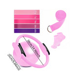 Maxbell 9Pcs Pilates Fitness Ring for Women Resistance Bands for Beginners Legs Arms Pink