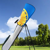 Maxbell Golf Bag Rain Cover Foldable Top Cover for Practice Golf Clubs Driving Range Sunflower