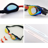 Maxbell Swimming Goggles Electroplating Diving Goggles for Diving Outdoor Snorkeling Black and Red