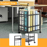 Maxbell Blueprint Storage Rack Map Cabinet Metal Wrapping Paper Cart for School Home