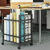 Maxbell Blueprint Storage Rack Map Cabinet Metal Wrapping Paper Cart for School Home