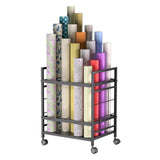 Maxbell Blueprint Storage Rack Map Cabinet Metal Wrapping Paper Cart for School Home