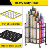 Maxbell Blueprint Storage Rack Map Cabinet Metal Wrapping Paper Cart for School Home