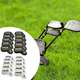 Maxbell 10Pcs Golf Club Head Covers Dustproof Shockproof Accessory Protection Sleeve Black