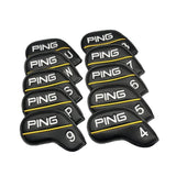 Maxbell 10Pcs Golf Club Head Covers Dustproof Shockproof Accessory Protection Sleeve Black