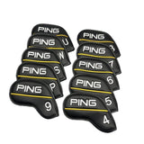 Maxbell 10Pcs Golf Club Head Covers Dustproof Shockproof Accessory Protection Sleeve Black