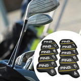 Maxbell 10Pcs Golf Club Head Covers Dustproof Shockproof Accessory Protection Sleeve Black