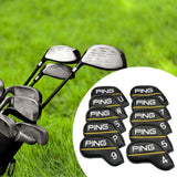 Maxbell 10Pcs Golf Club Head Covers Dustproof Shockproof Accessory Protection Sleeve Black