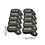 Maxbell 10Pcs Golf Club Head Covers Dustproof Shockproof Accessory Protection Sleeve Black