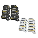 Maxbell 10Pcs Golf Club Head Covers Dustproof Shockproof Accessory Protection Sleeve Black