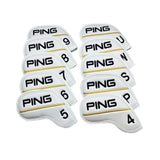 Maxbell 10Pcs Golf Club Head Covers Dustproof Shockproof Accessory Protection Sleeve White