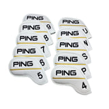 Maxbell 10Pcs Golf Club Head Covers Dustproof Shockproof Accessory Protection Sleeve White