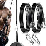 Maxbell 2x Gym Cable Extension Fitness Extension Rope Attachment for LAT Back Tricep