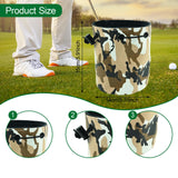 Maxbell Golf Ball Bag Drawstring Driving Range Gym Organizer Traveling Storage Pouch Brown