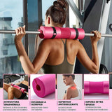Maxbell Barbell Pad Set with 2 Gym Ankle Straps for Squats Bodybuilding Powerlifting