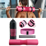 Maxbell Barbell Pad Set with 2 Gym Ankle Straps for Squats Bodybuilding Powerlifting