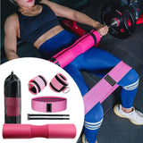 Maxbell Barbell Pad Set with 2 Gym Ankle Straps for Squats Bodybuilding Powerlifting