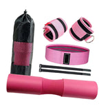 Maxbell Barbell Pad Set with 2 Gym Ankle Straps for Squats Bodybuilding Powerlifting