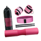 Maxbell Barbell Pad Set with 2 Gym Ankle Straps for Squats Bodybuilding Powerlifting
