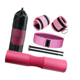 Maxbell Barbell Pad Set with 2 Gym Ankle Straps for Squats Bodybuilding Powerlifting